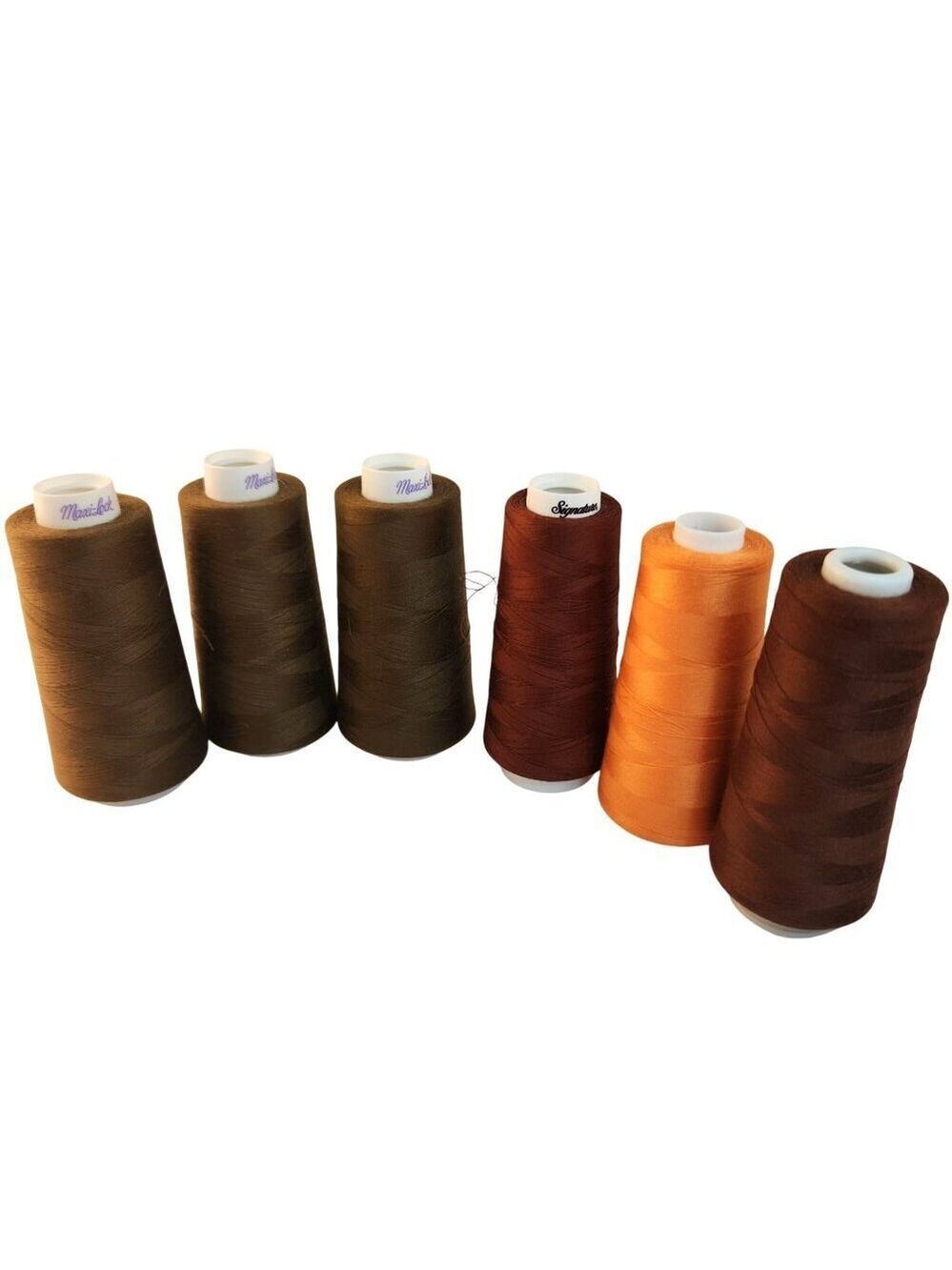 Maxi-Lock & Signature Sewing Thread Cones - Set Of 6 Brown & Orange Hues